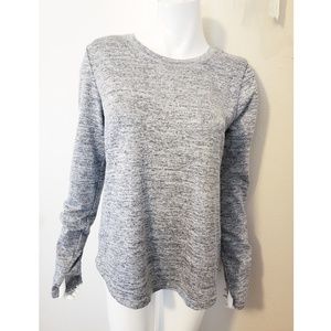 Grey Long Sleeve Open Back Top
